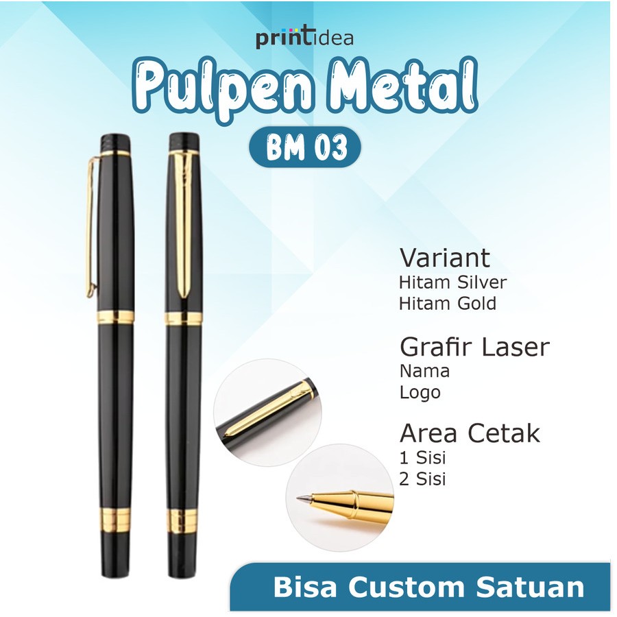 

Custom BallPoint Metal Pen Ball Buka Tutup Pulpen Besi BM03 Grafir Logo Nama Souvenir Perusahaan