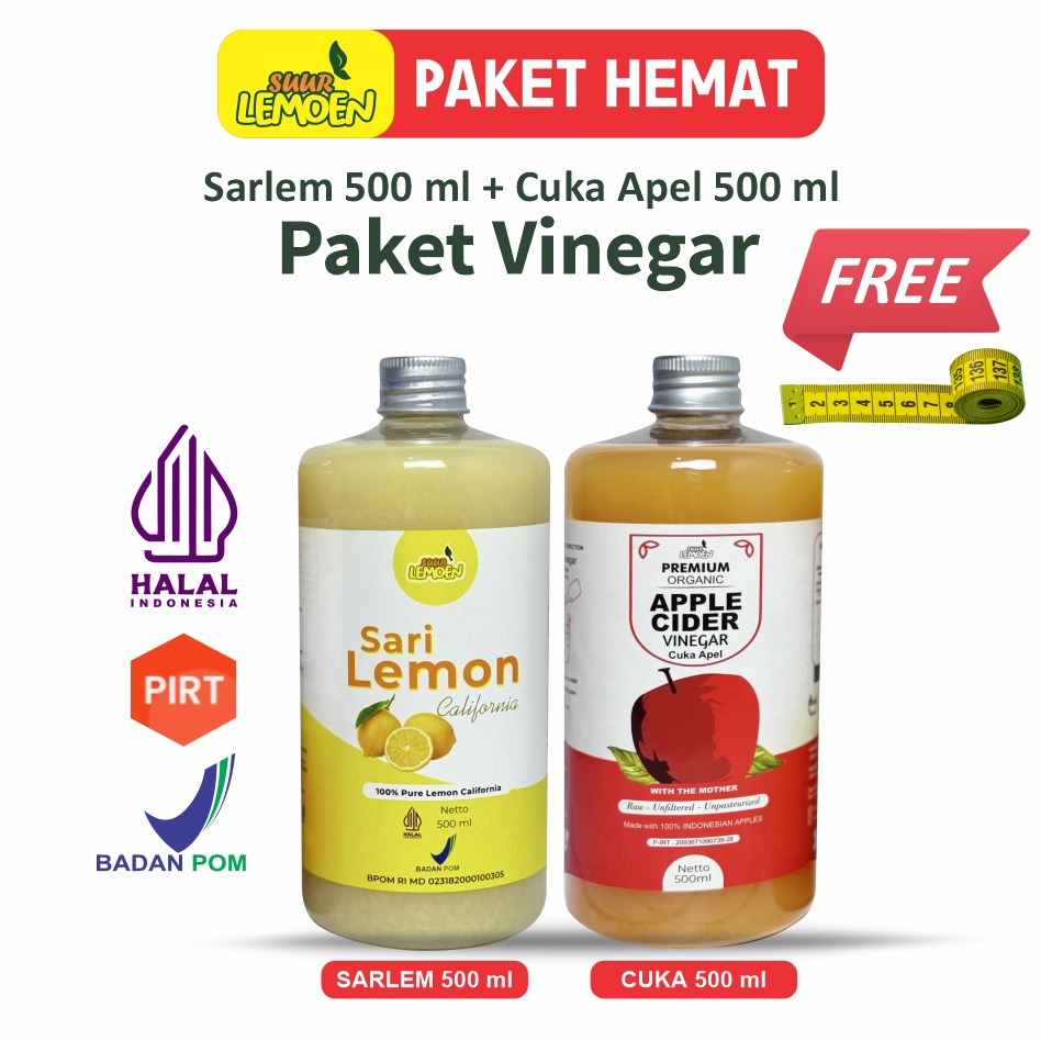 

WTU244 Stok terbaru Paket Diet Sehat Bundling Cuka Apel Sari Lemon Murni By Suur Lemoen ID