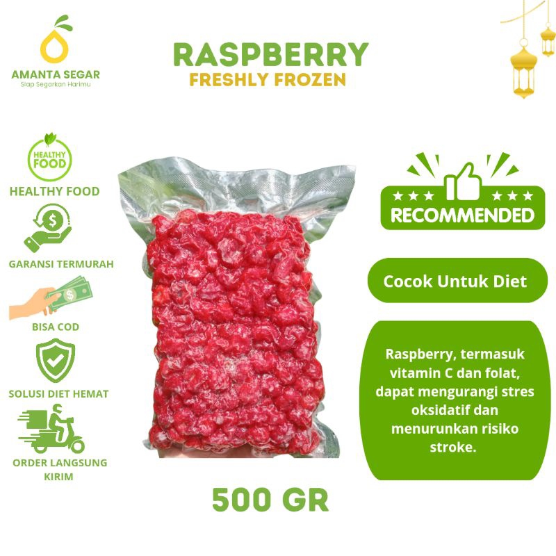 

Buah Raspberry Rasberry Frozen Beku Premium Terlaris Termurah 500 Gram