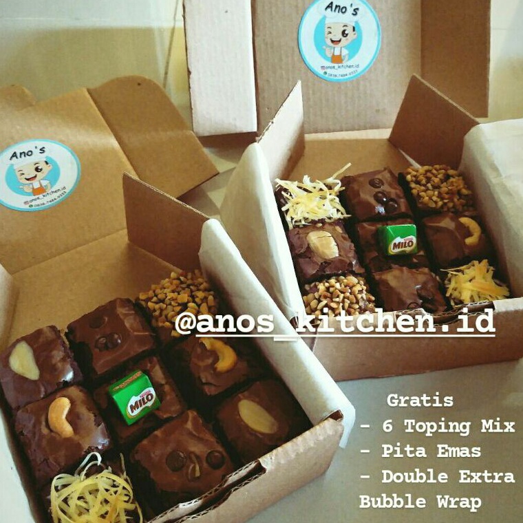 

RGV498 PALING AMPUH Brownies Fudgy Dark Cokelat Skat Isi 9 pcs