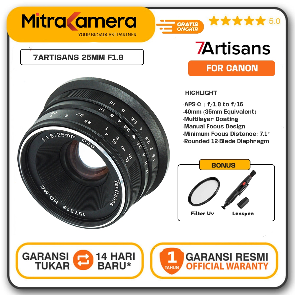 7Artisans 25mm f1.8 Canon EOS M