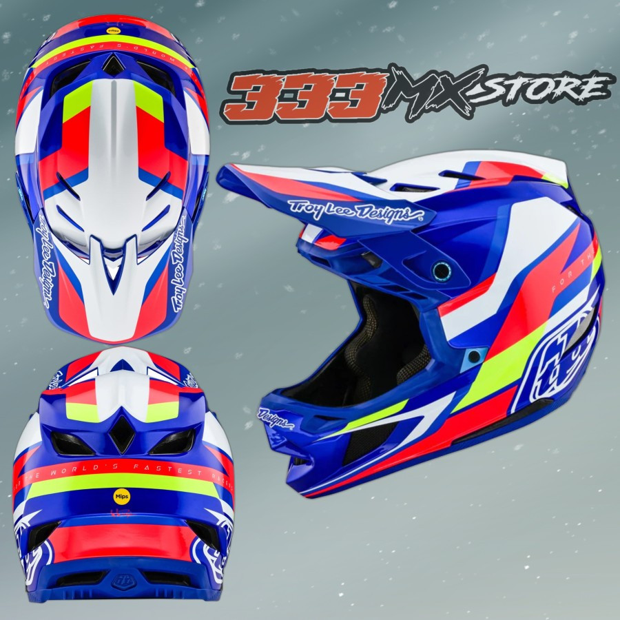 Helm TLD D4 Composite Omega White Blue Helm Sepeda TLD D4 Original