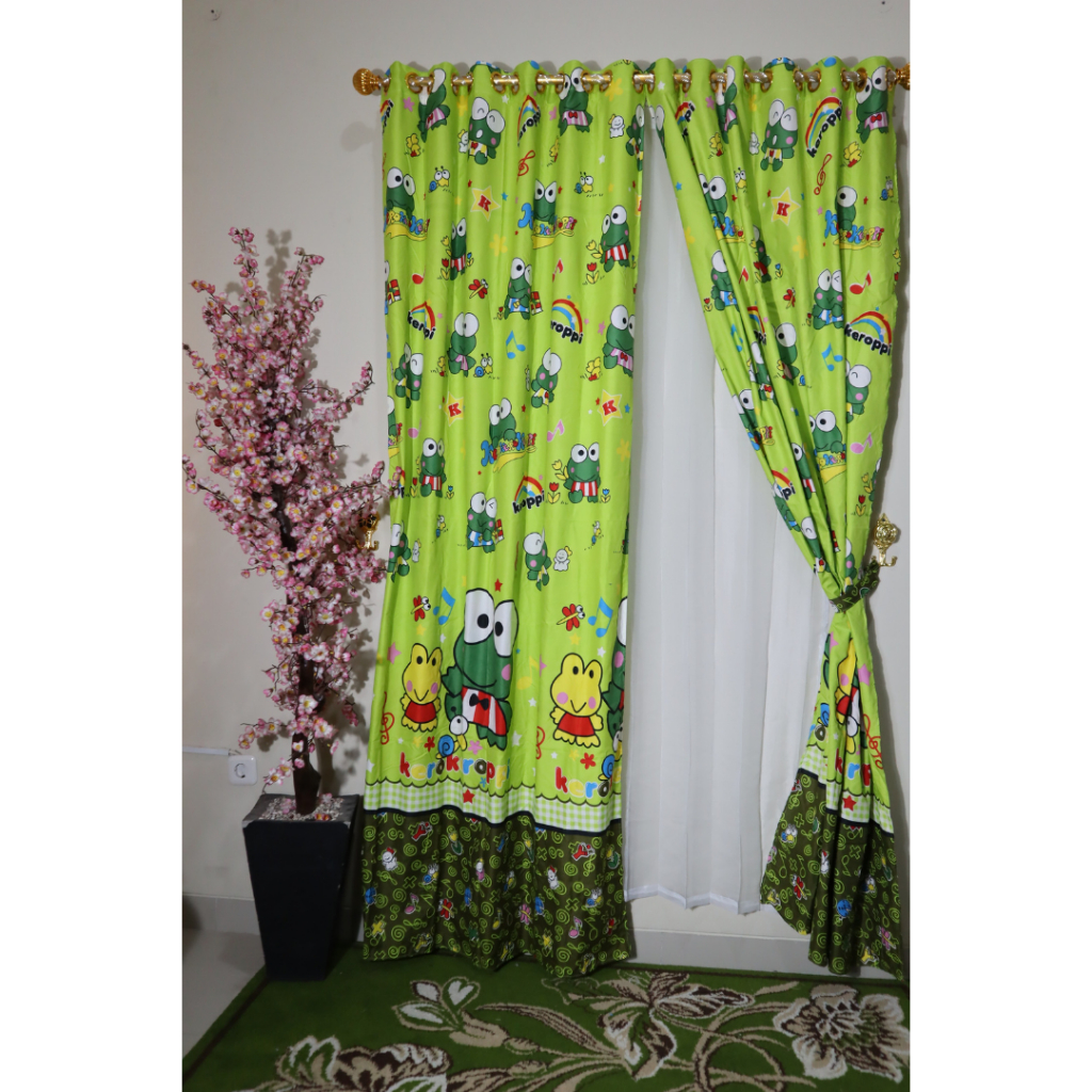 Gorden katun disperse jendela motif keropi smokring