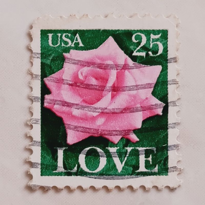 

(AA) Perangko Amerika Serikat Love - 1988 Series (Rose) 25 c Used