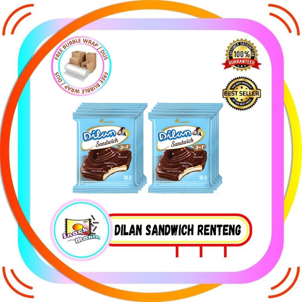 

Dilan Chocolate Biscuit Sandwich 3in1 Fresh 16 gr 10 pcs RENTENG Biskuit