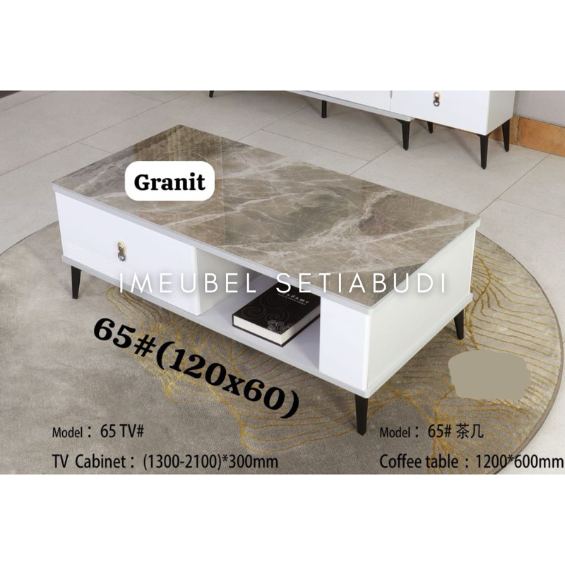Meja tamu import granit 120x60