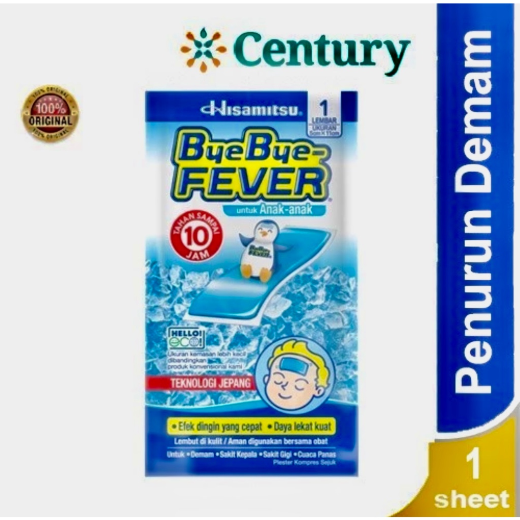 Bye Bye Fever Anak isi 1 Lembar/ Penurun Panas Demam Anak/ Kompres Demam/ Panas Demam