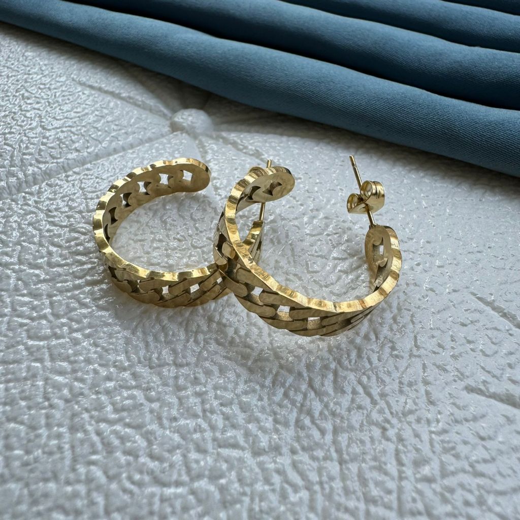 COD Anting wanita titanium model sisik naga anti luntur dan anti karat import gold