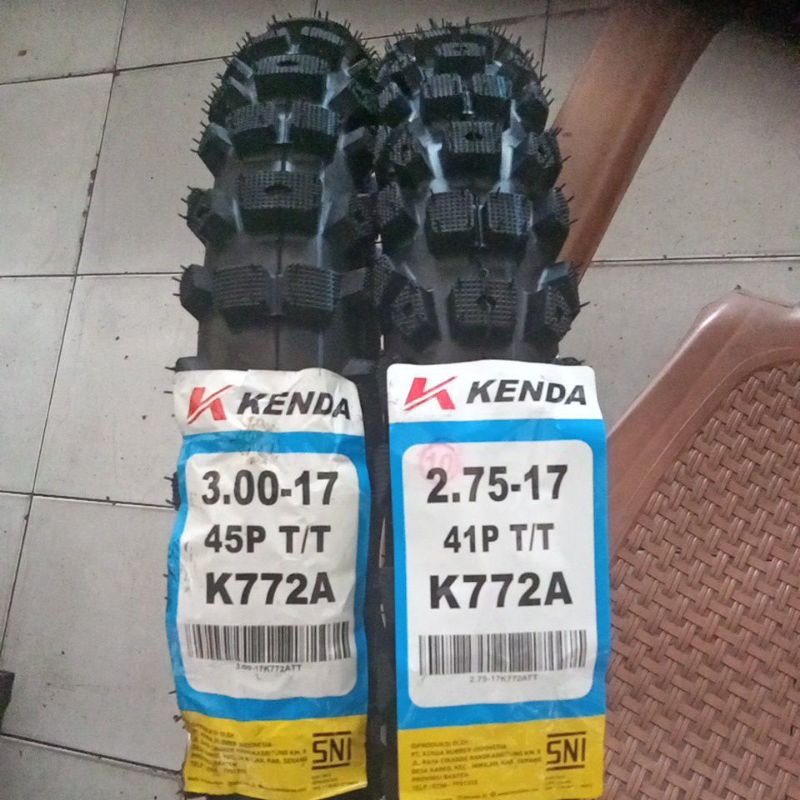ban cross kenda ring 17 sepasang depan dan belakang ukuran 275/17 dan 300/17