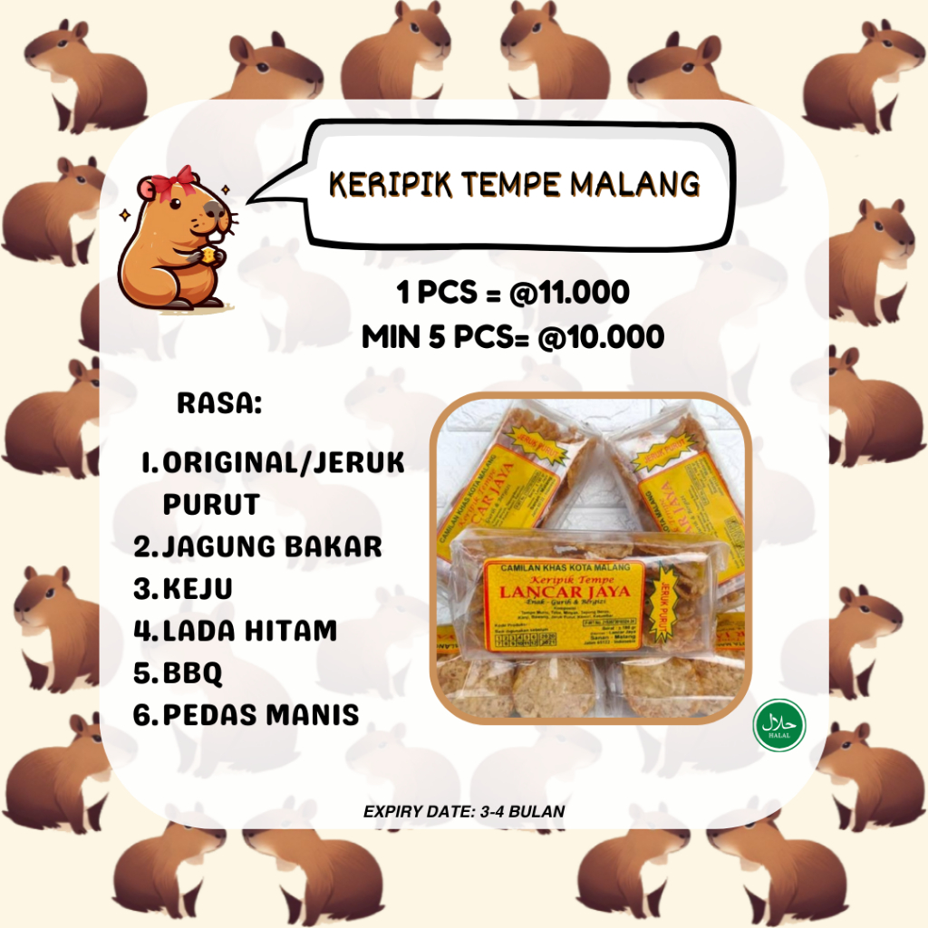 

Keripik Tempe Khas Malang Lancar Jaya/Keripik Tempe Enak/ Oleh oleh Malang