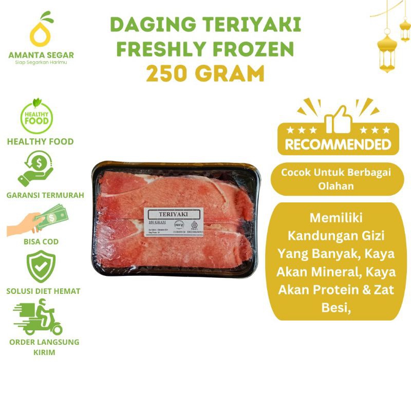 

Daging Sapi Teriyaki Beef Slice Freshly Frozen Segar Halal Murah 250gr