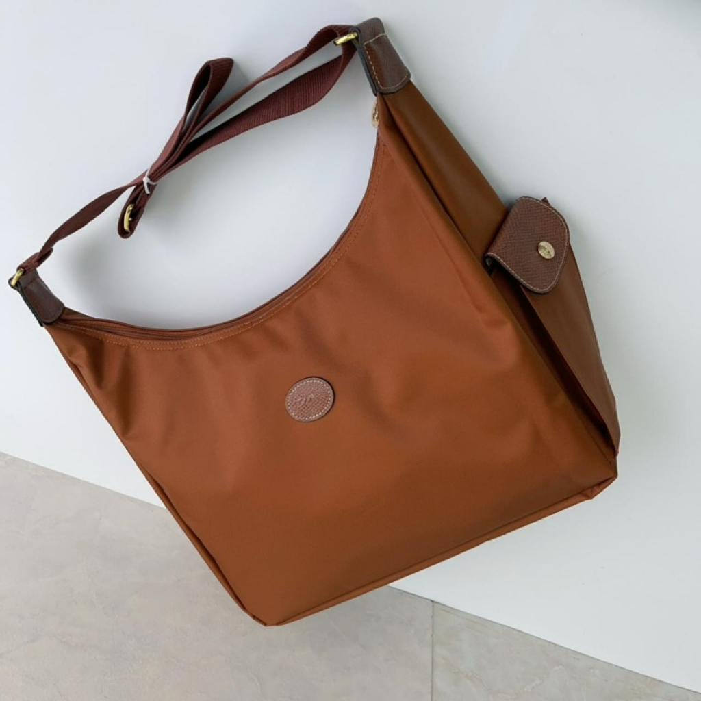 Tas Wanita Pundak Lchamp LC Classic Hobo Coklat Cokelat Brown Cognac Medium Besar Original Asli Tas 