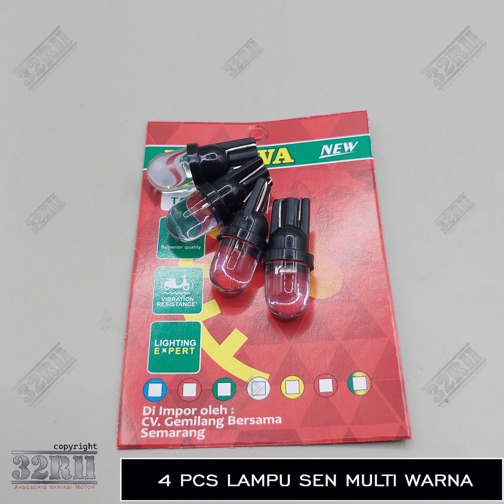 4pcs lampu sen colok multi warna/lampu sen flash kedip