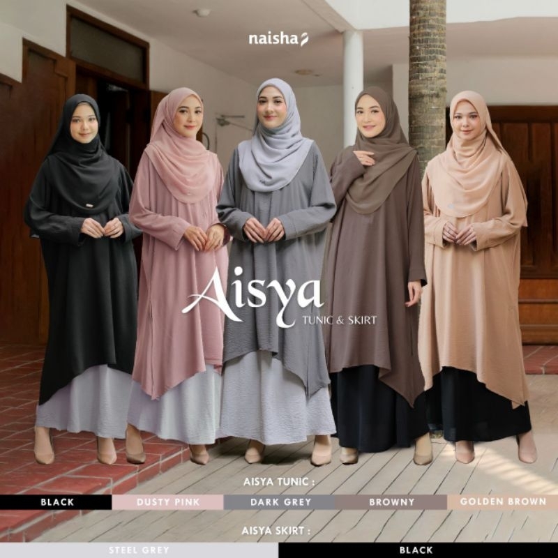 Tunik Aisya by Aisha - Tunik Crinkle Premium Gamis Crinkle Tunik Kaftan Tunik Oversized Tunik Busui 