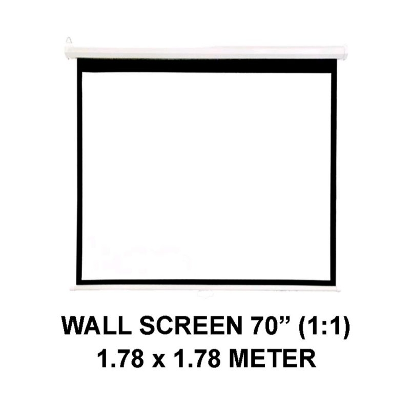 Layar proyektor 70 inch Wall Dinding/ Screen proyektor manual 70"