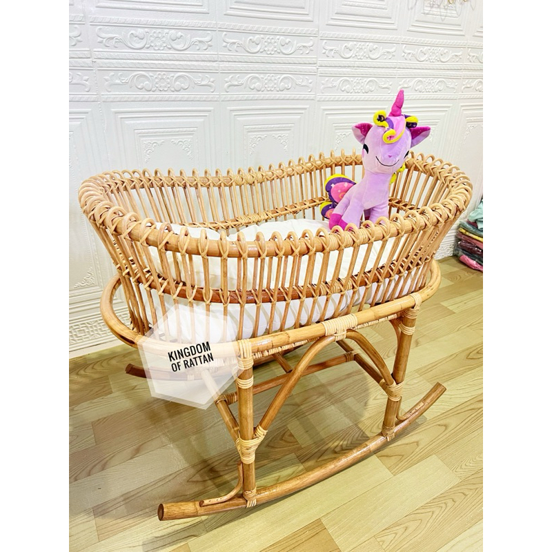 Ayunan bayi rotan aesthetic/ keranjang bayi/ tempat tidur bayi dan anak/box bayi dan anak/kasur bayi
