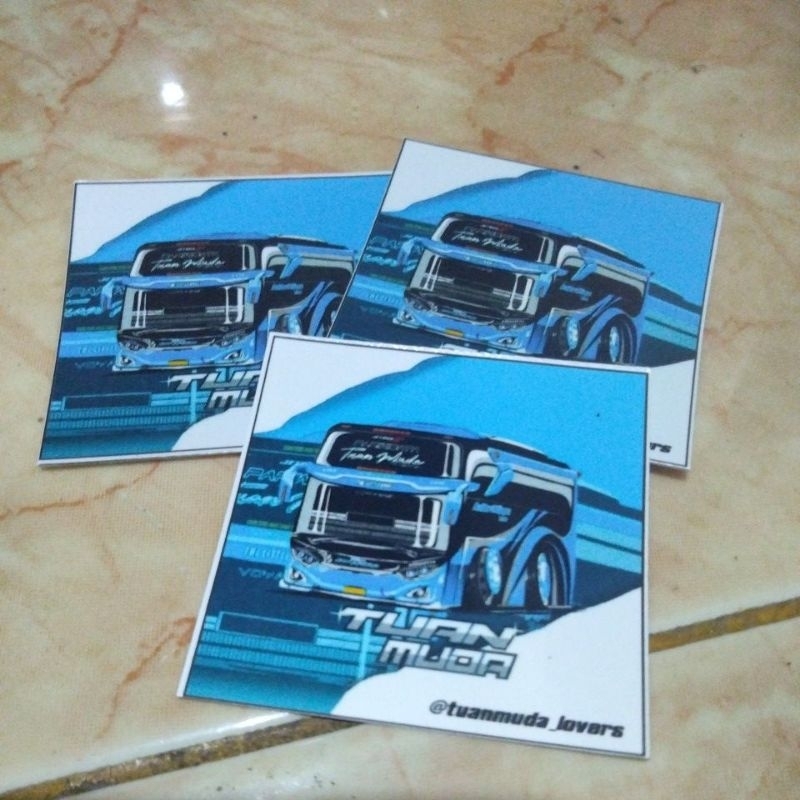 

STIKER bus mania ""TUAN MUDA"" BIRU