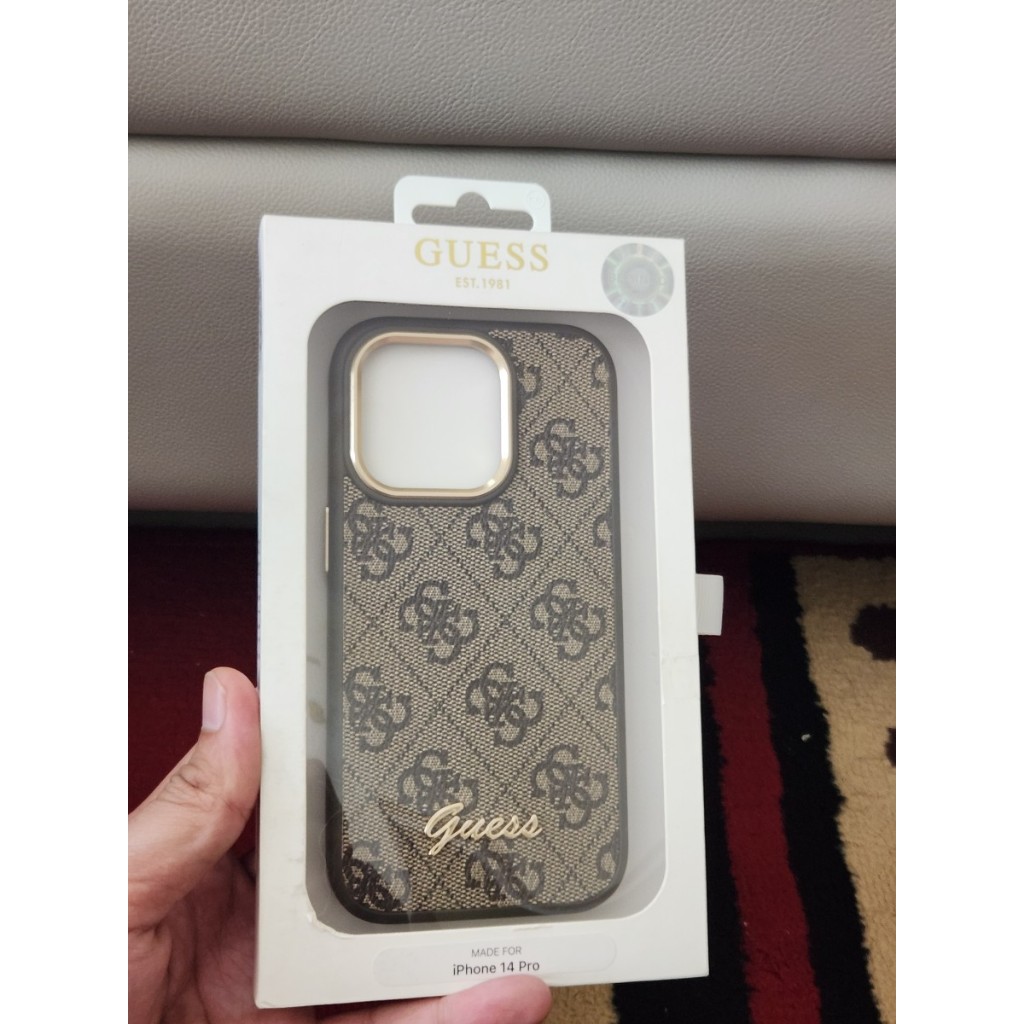 Iphone 14 Pro Case Guess Original PU 4G Metal Logo
