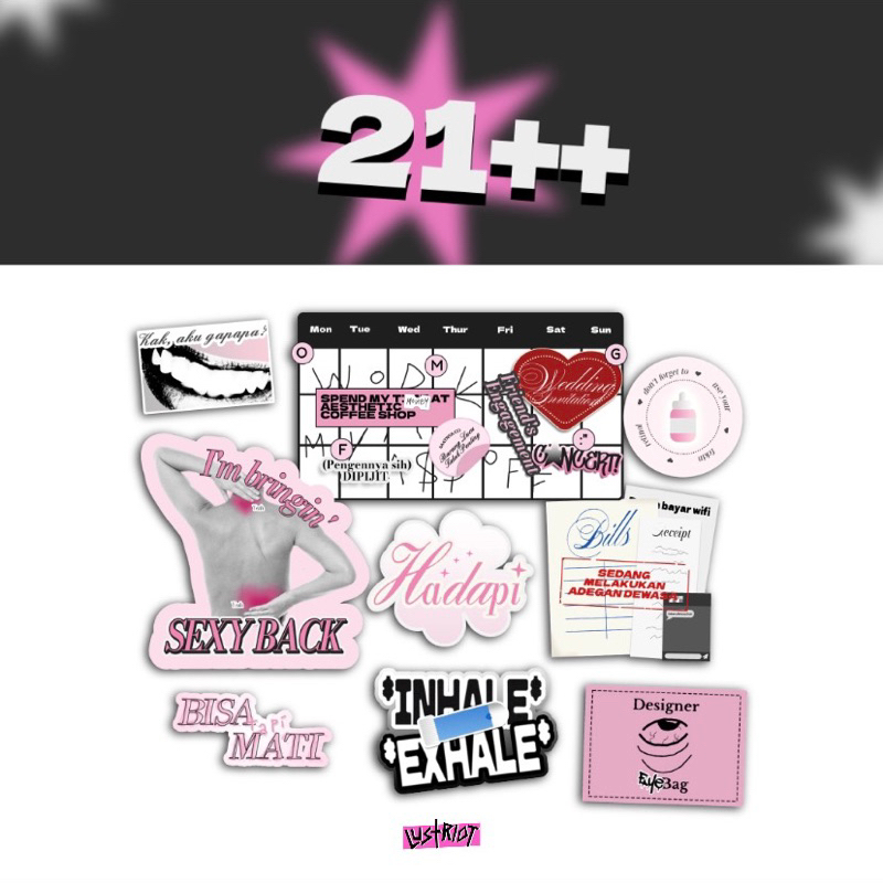 

TWENTY ONE PLUZz — die cut sticker pack by Lust + Riot
