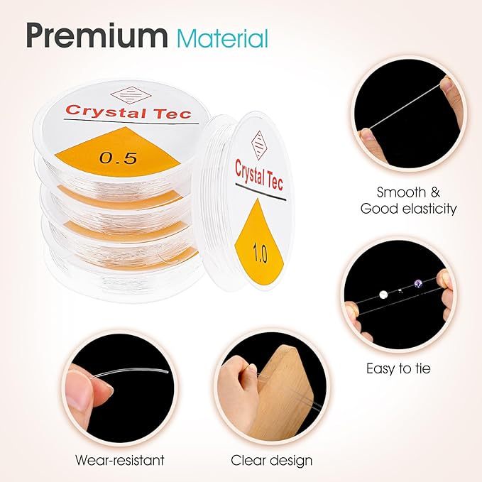 karet gelang elastis transaparan 0,5mm 0,6mm 0,7mm 0,8mm 1mm senar tali elastis