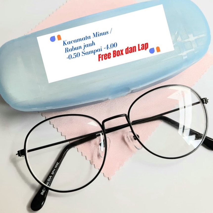 MEGA SALE Kacamata Fashion Lensa Minus 5  4 Free Box dan Lap