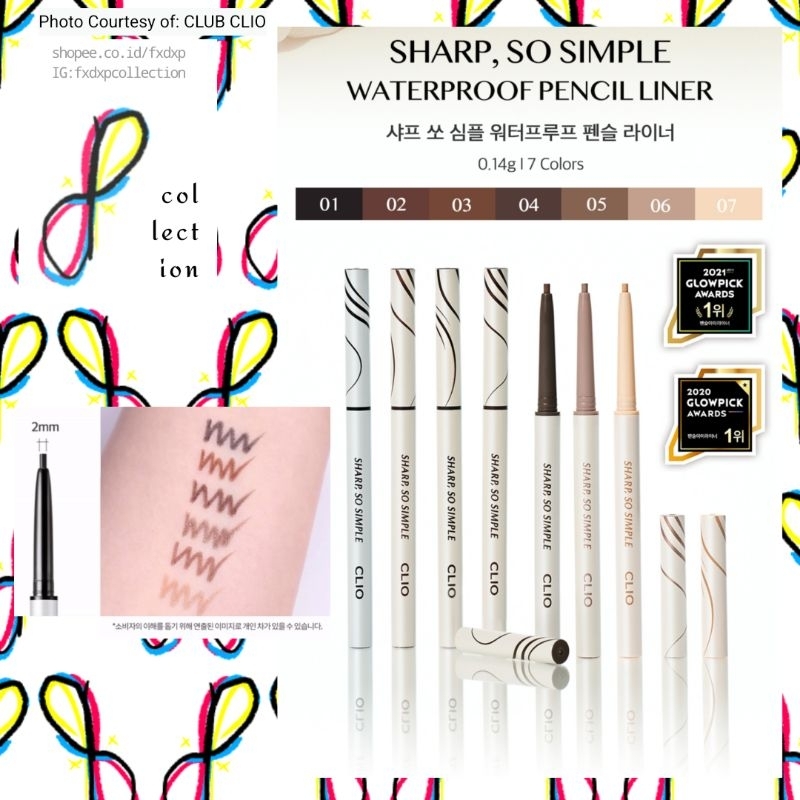 CLIO NEW Sharp , So Simple Waterproof Pencil Liner 24AD 0.14g ( 2mm Thin Slim Eye Liner Eyeliner )