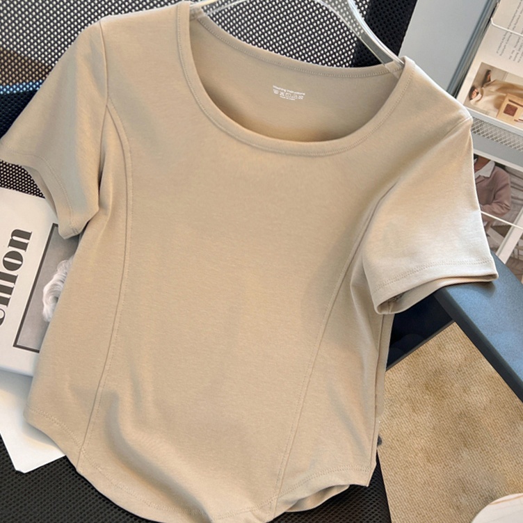 ART R36F kaos putih crop wanita kaos crop wanita korea baju kaos rib baju pendek wanita crop top cro