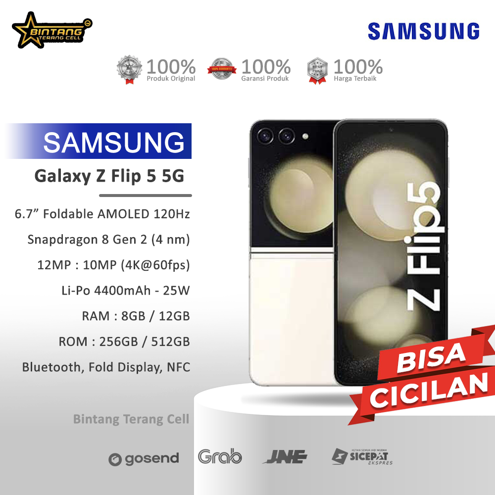 [flashsale]hp Samsung Galaxy Z Flip 5 5G ram 8/512gb ram 8/256gb zflip5 z flip5 Garansi Resmi