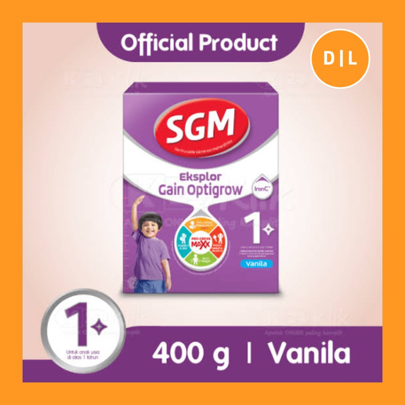 SGM EKSPLOR GAIN OPTIGROW 1+ 400gr / SUSU PERTUMBUHAN SGM UNGU 400 gr