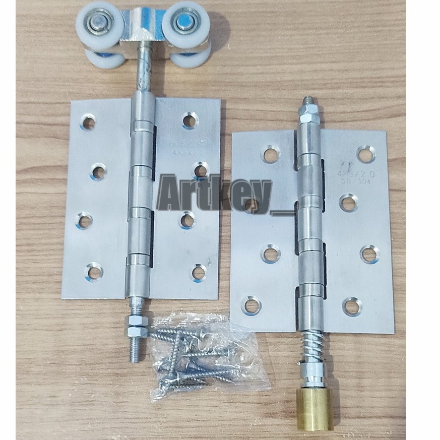 NEW STOCK RODA SLIDING PINTU LIPAT DAN GAIT BAGIAN BAWAH komplit engsel 4 inci