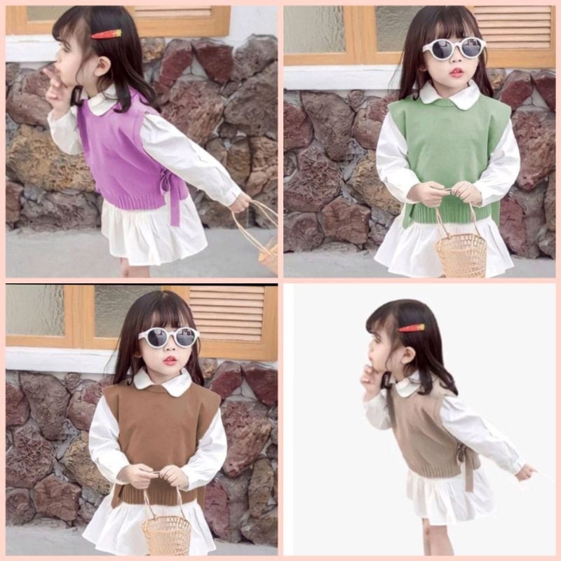 VEST ROMPI ANDIN TALI BAHAN RAJUT UNTUK USIA 2-12 TAHUN BAHAN TEBAL