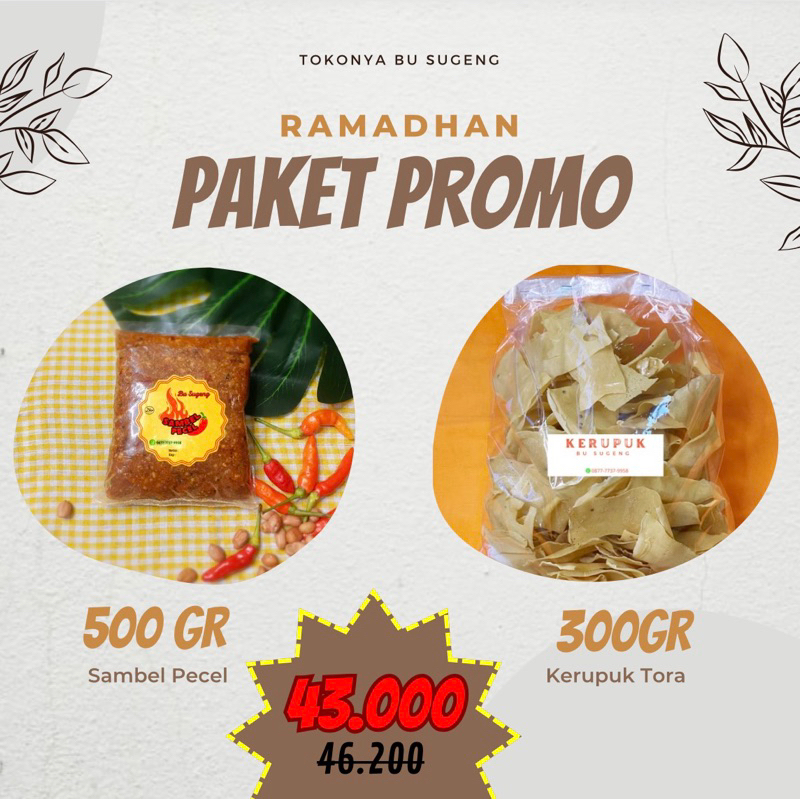 

(PROMO PAKET) Sambel pecel BS + Kerupuk Tora