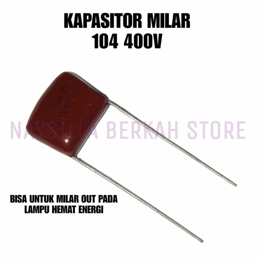KAPASITOR MILAR 104 400V CBB21 - MYLAR 104J 400V - MILAR 104J 400V - MYLAR 104 400V