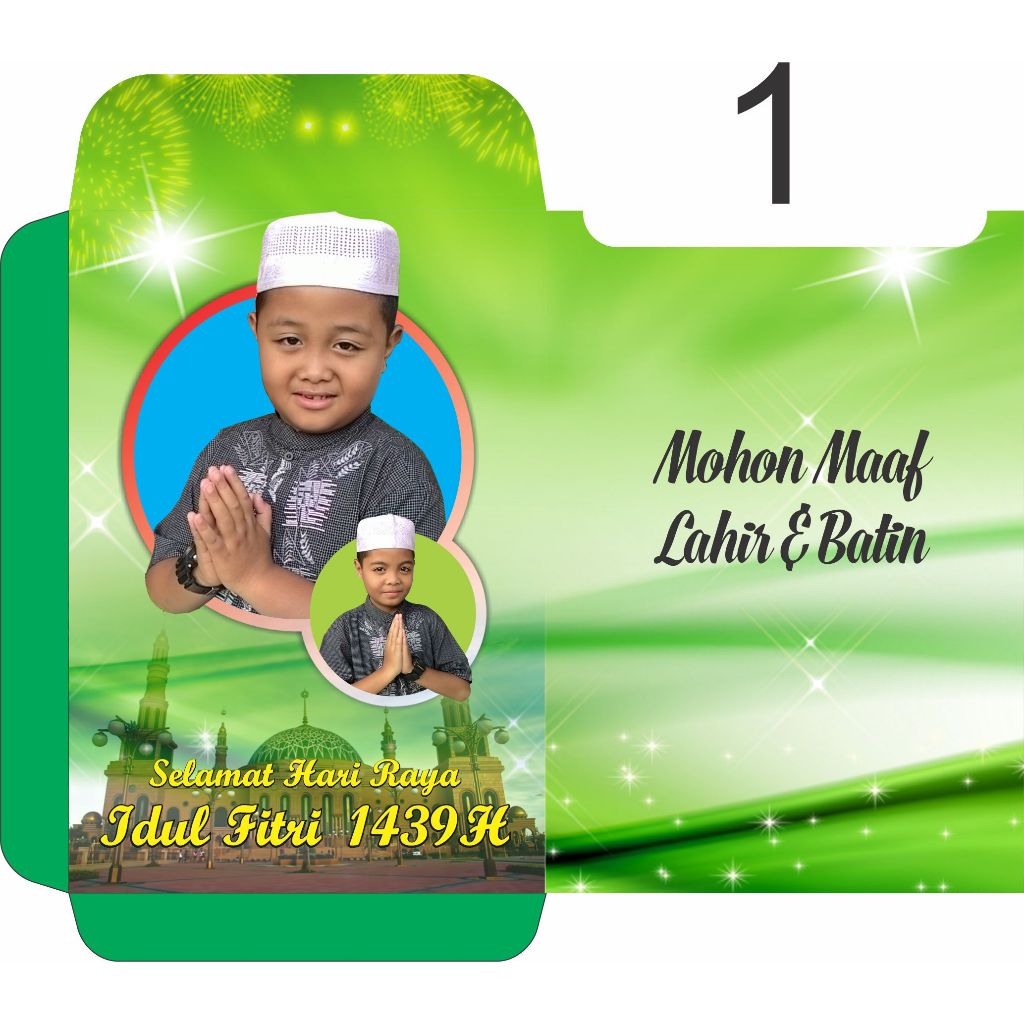 CETAK AMPLOP LEBARAN  CUSTOM FOTO &amp; NAMA