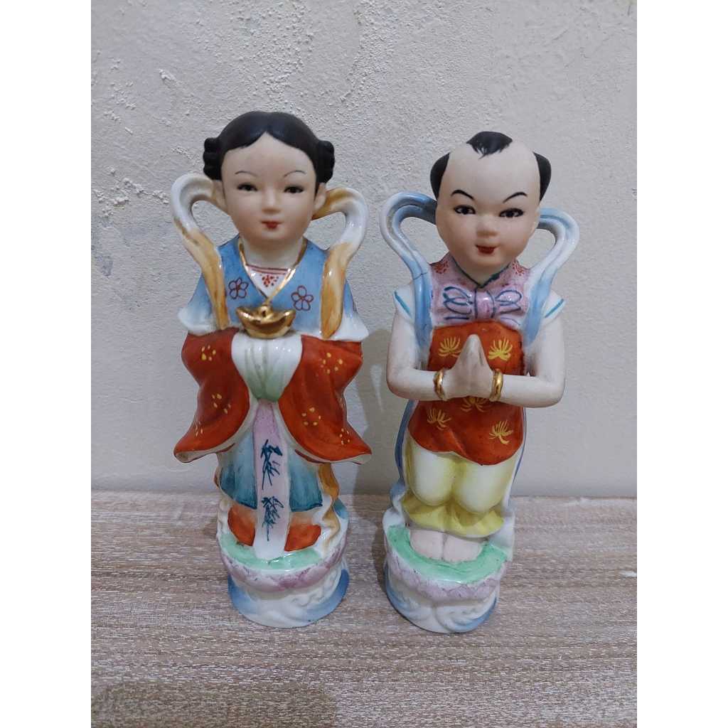 sepasang boneka keramik bocah china lukis
