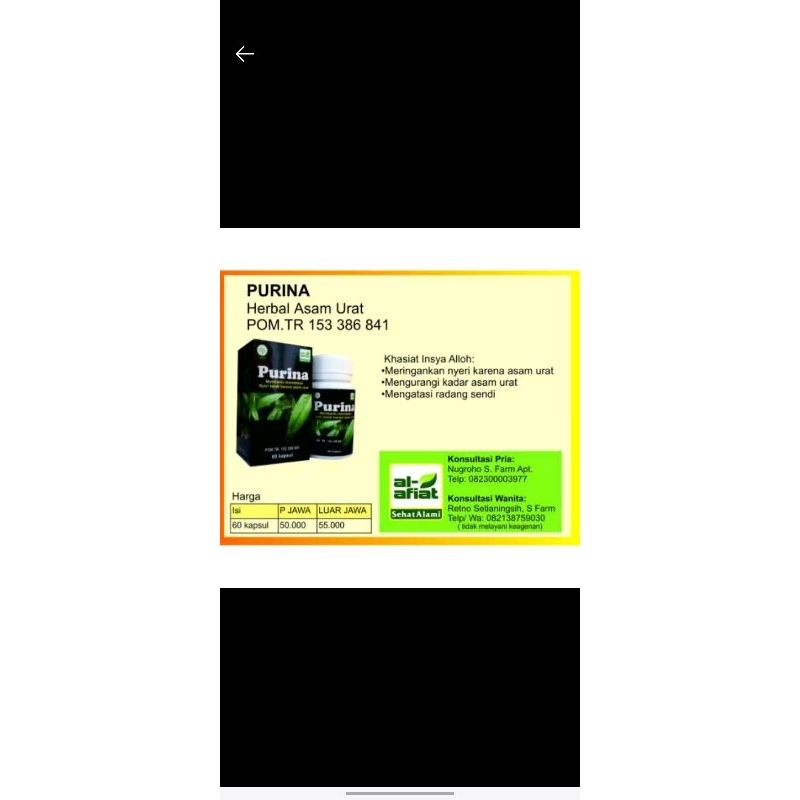Purina Al Afiat Obat Herbal Asam Urat