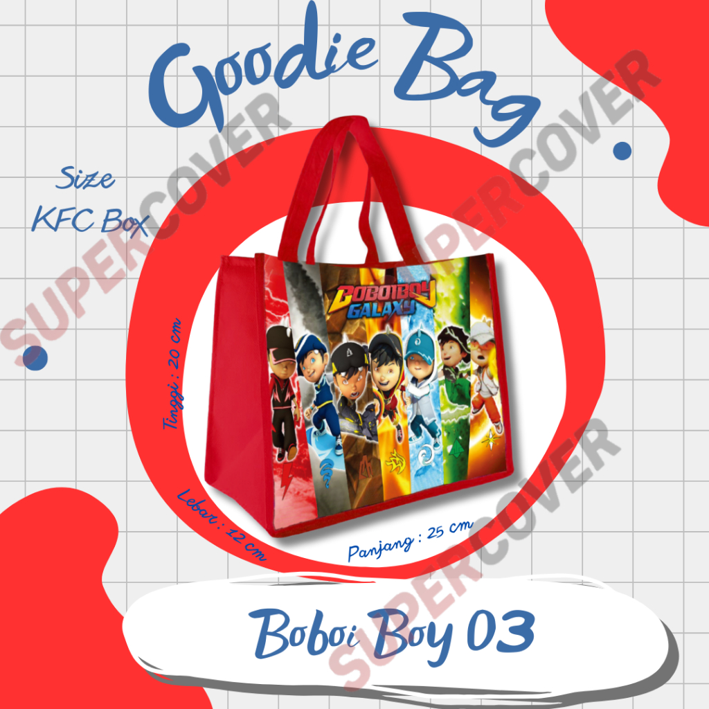 

Goodie Bag Gambar Kartun BoboiBoy 03 Warna Merah Untuk Acara Ulang Tahun, Aqiqah, Sunatan Dan Lain lain.