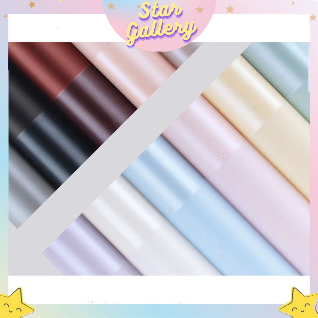 

[1 PACK ISI 20 LEMBAR] Flower Wrapping Kertas Buket Bunga Motif Frame Line Big Color Waterproof Kertas Kado Florist KB27