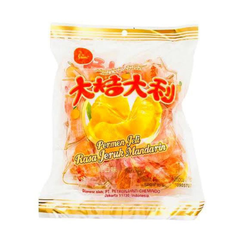 

Permen imlek jeruk Halal /permen jelly jeruk / permen jeli jeruk CLJ /Mandarin orange jelly candy 500 gr / permen sincia / permen imlek