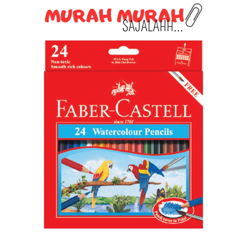

Watercolour pencils 24 warna / pensil warna faber castell 24 warna / Free Kuas
