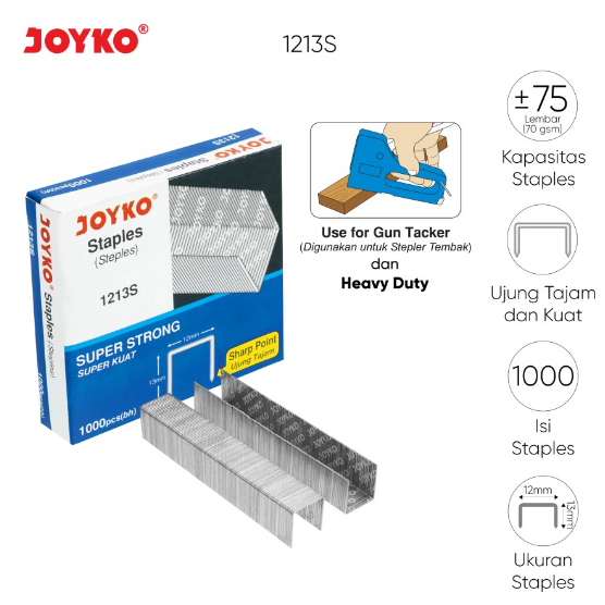 

Staples Isi Stapler Refill Stapler Joyko 1213S per PCS ( Kotak Kecil )