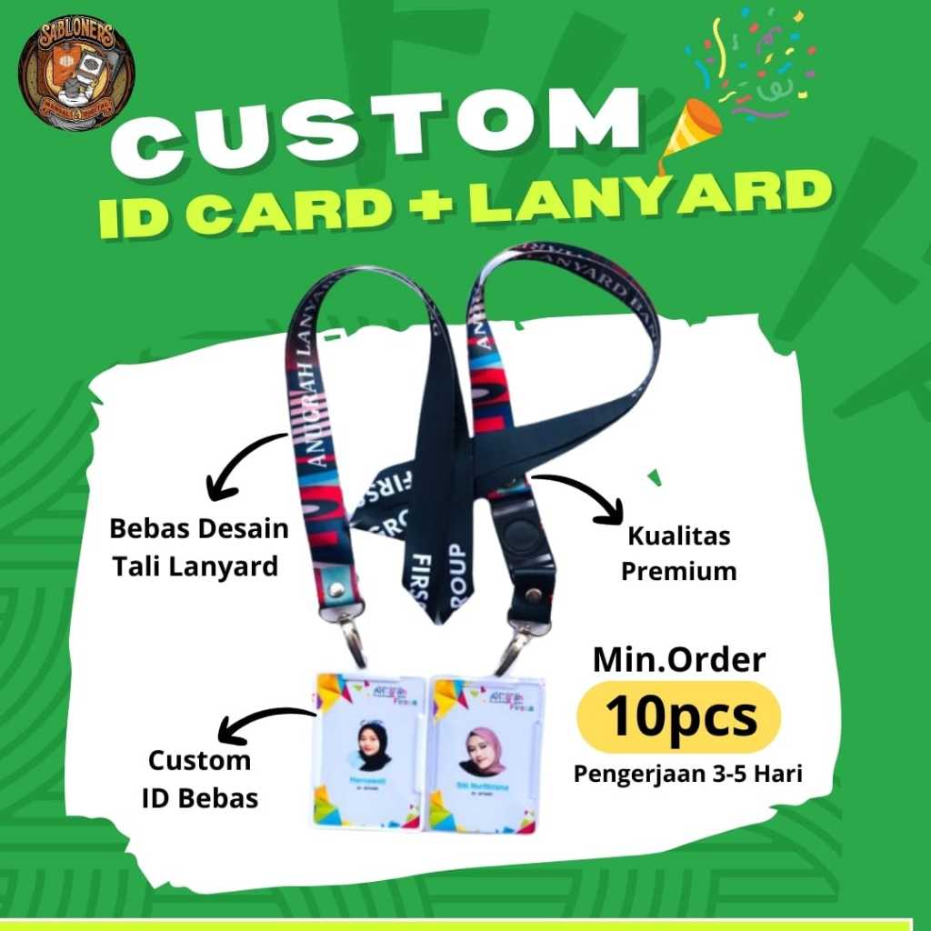 

Cetak Tali Lanyard Custom + ID Card