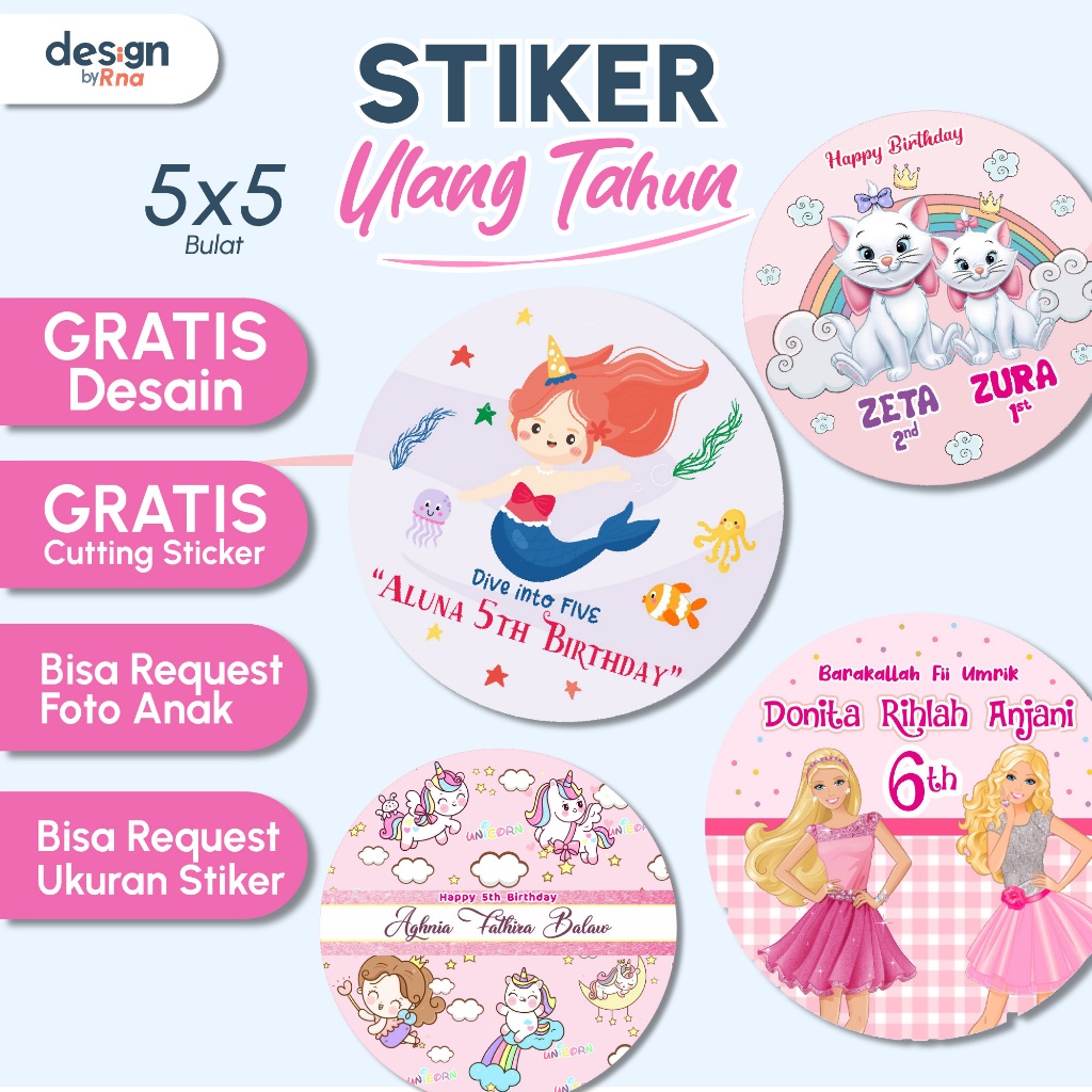 

Stiker Ulang Tahun Anak | Tasyakuran | Kotak Nasi | Box Nasi | Bahan Glossy | Bebas Custom Desain | Free Desain|