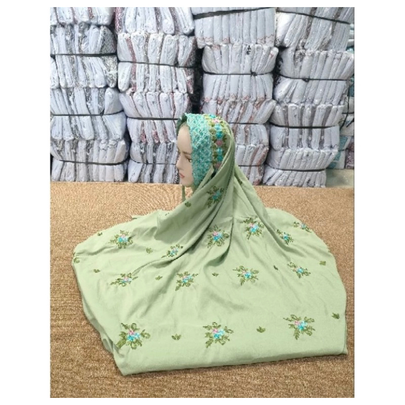 MUKENA TERUSAN INNER DEWASA BORDIR BUNGA TABUR