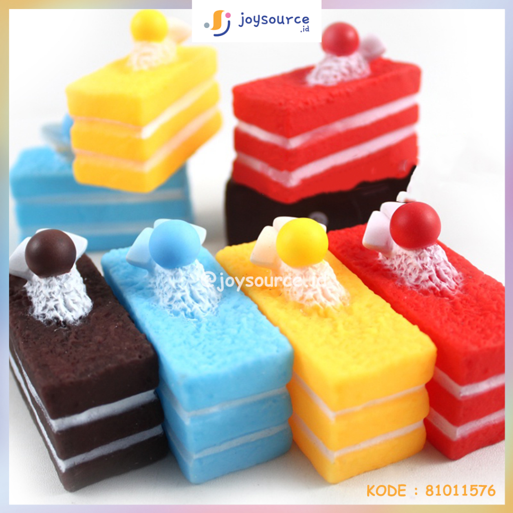MAINAN ANAK MURAH SQUISHY CAKE SS1576 KUE POTONG ULANG TAHUN KUE LAPIS MAKANAN KUE BUNYI CIT CIT