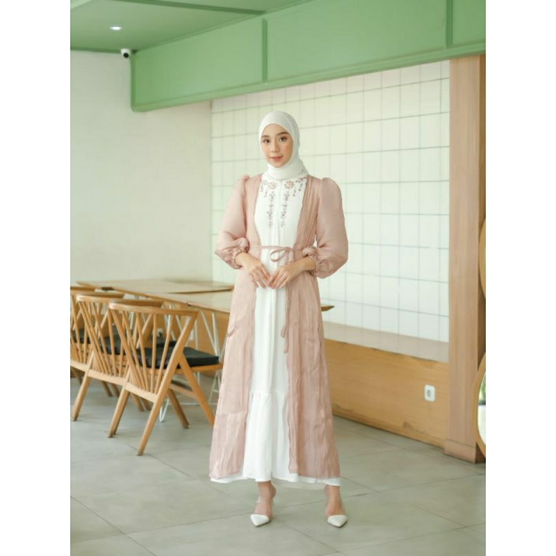 gamis Kombi outer kekinian (outer nempel)