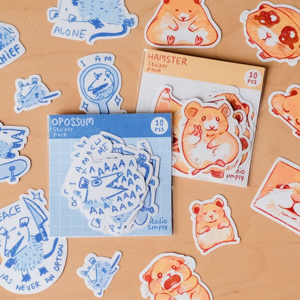 Hamster & Opossum Sticker Pack | Studio Simply Sticker