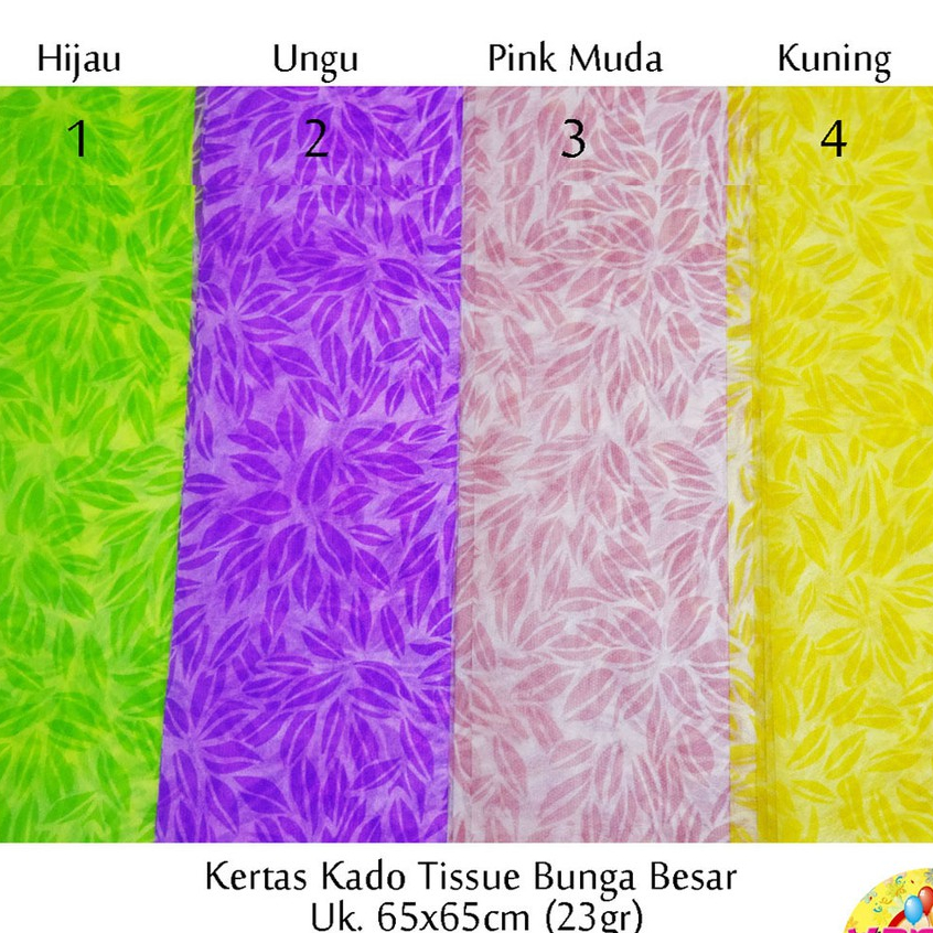 

1lmbr kertas kado tissue bucket bunga uk 65x65cm, kertas kado bunga,wrapping paper tissue