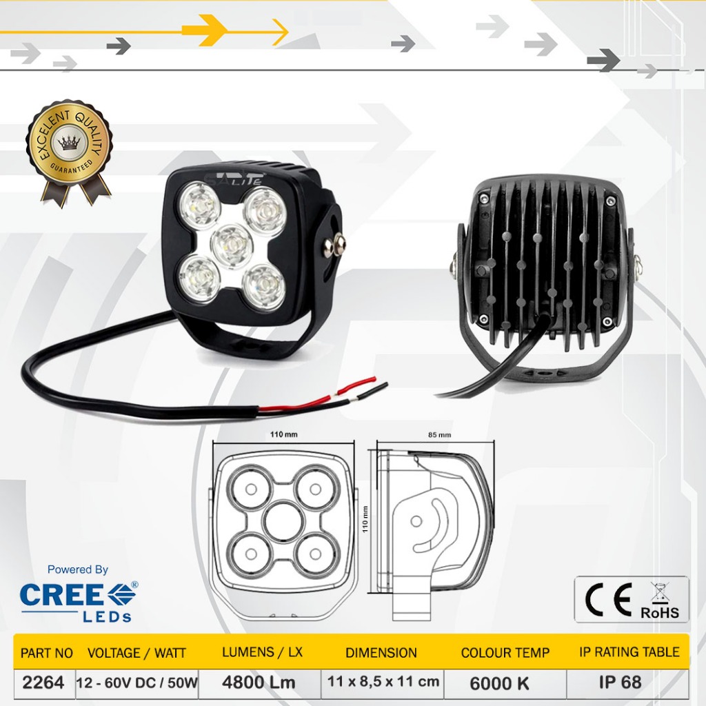 SALITE LED Truk 50W, LED Truck Worklight 50W / High Power LED Worklamp 10-80V DC 50 Watt, Lampu Soro