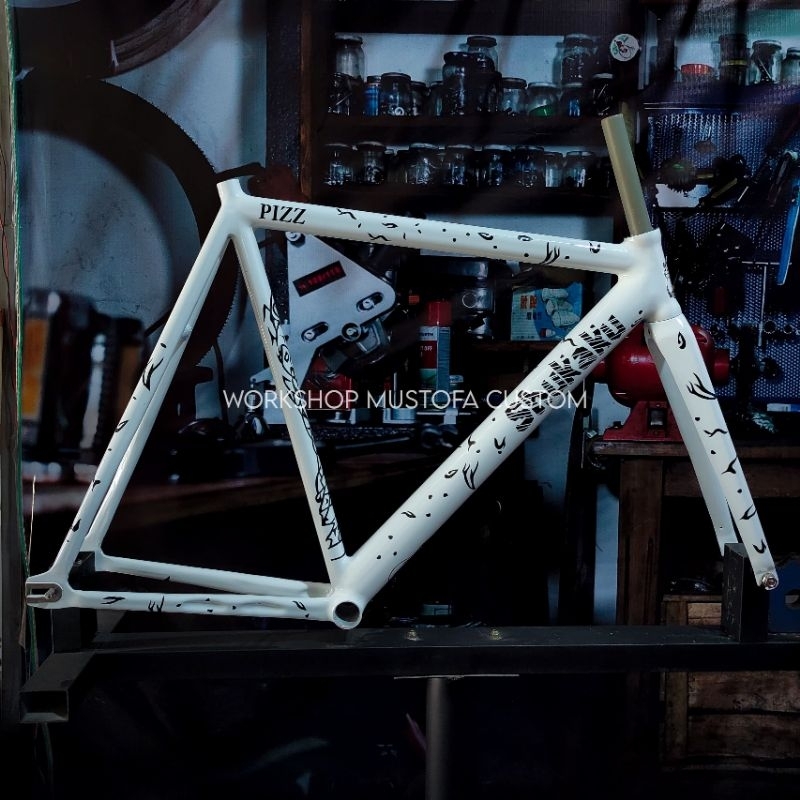 Frame Sepeda Fixie Custom / Handmade Model Shookaku Hi-ten Steel - Mustofacustom